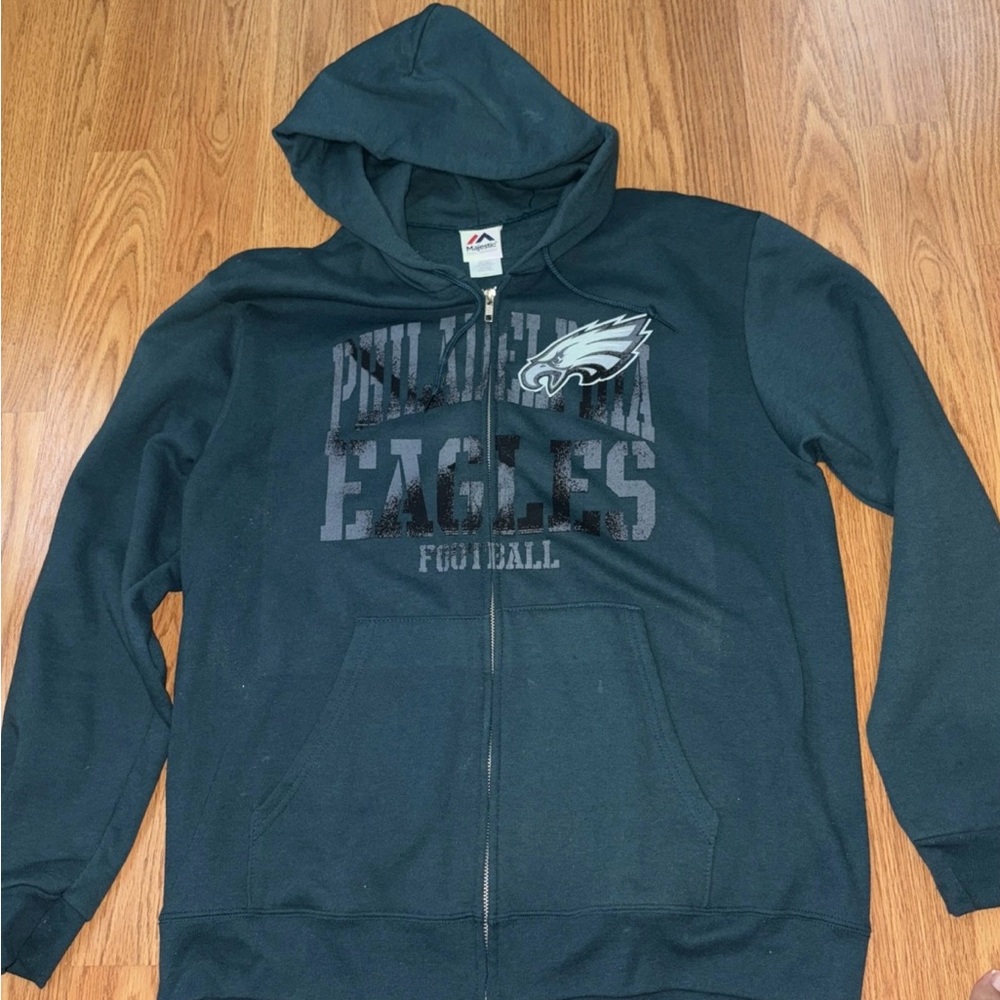 MAJESTIC Philadelphia Eagles Full-Zip Hoodie NWOT